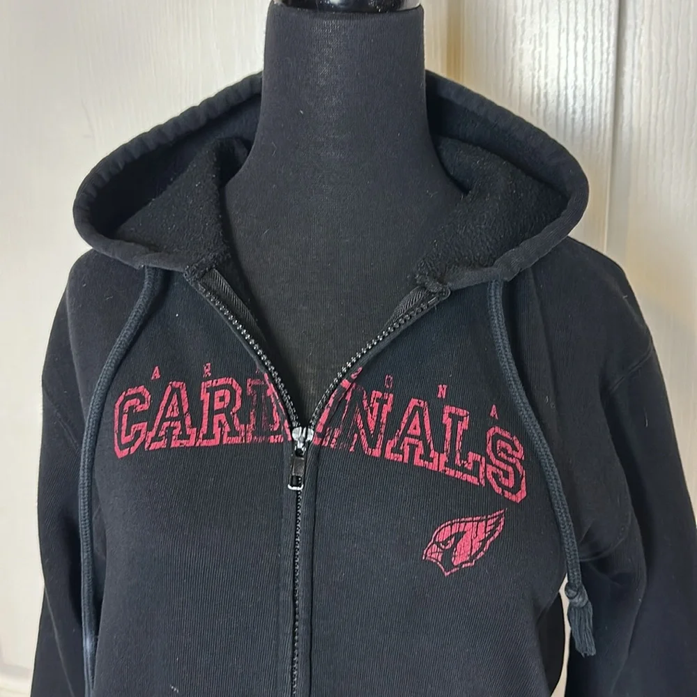 ARIZONA CARDINALS NFL BLACK ZIP UP HOODIE - Picture 3 of 7